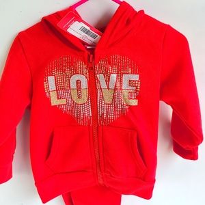 New Love Hoodie &  Sweatpants/Size 12 months/ NWT